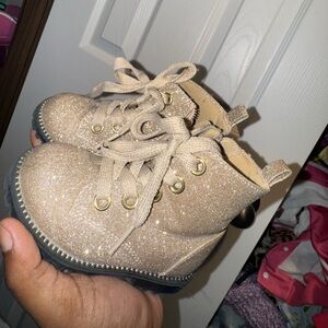 Sparkly Gold Baby Boots
